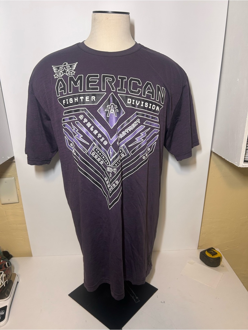 American Fighter Dark Purple Graphic Short Sleeve Tee